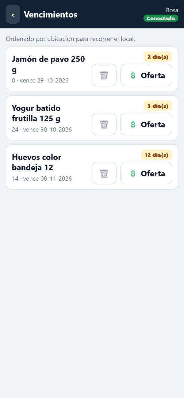 Vencimientos en el celular